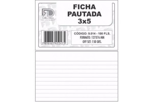 FICHA PAUTADA 3X5 PCT 100 FHS FD