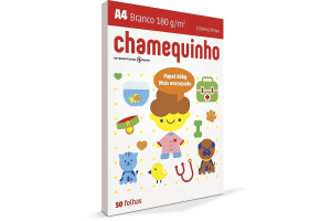 SULFITE A4 CHAMEQUINHO 180GM PCT COM 50 FHS BRANCO