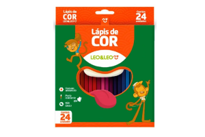 LAPIS DE COR 24 CORES SEXTAVADO LEOELEO