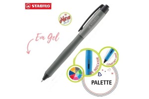 CANETA STABILO GEL PALETTE 7MM CORPO PRETA RETRATIL